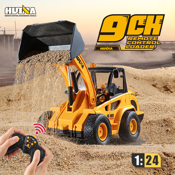 HUINA 1518 1:24 RC Loader 2.4G 9CH Remote Control Engineering Vehicles Toys Assembled and Painted Hobby Model Gift