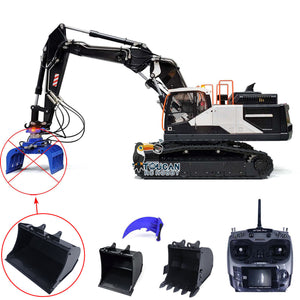 1/14 EC380 RC Hydraulic Excavator Metal Tracked 3 Arms Remote Control Digger Assembled W/ Leveling Bucket Loosener Transmitter