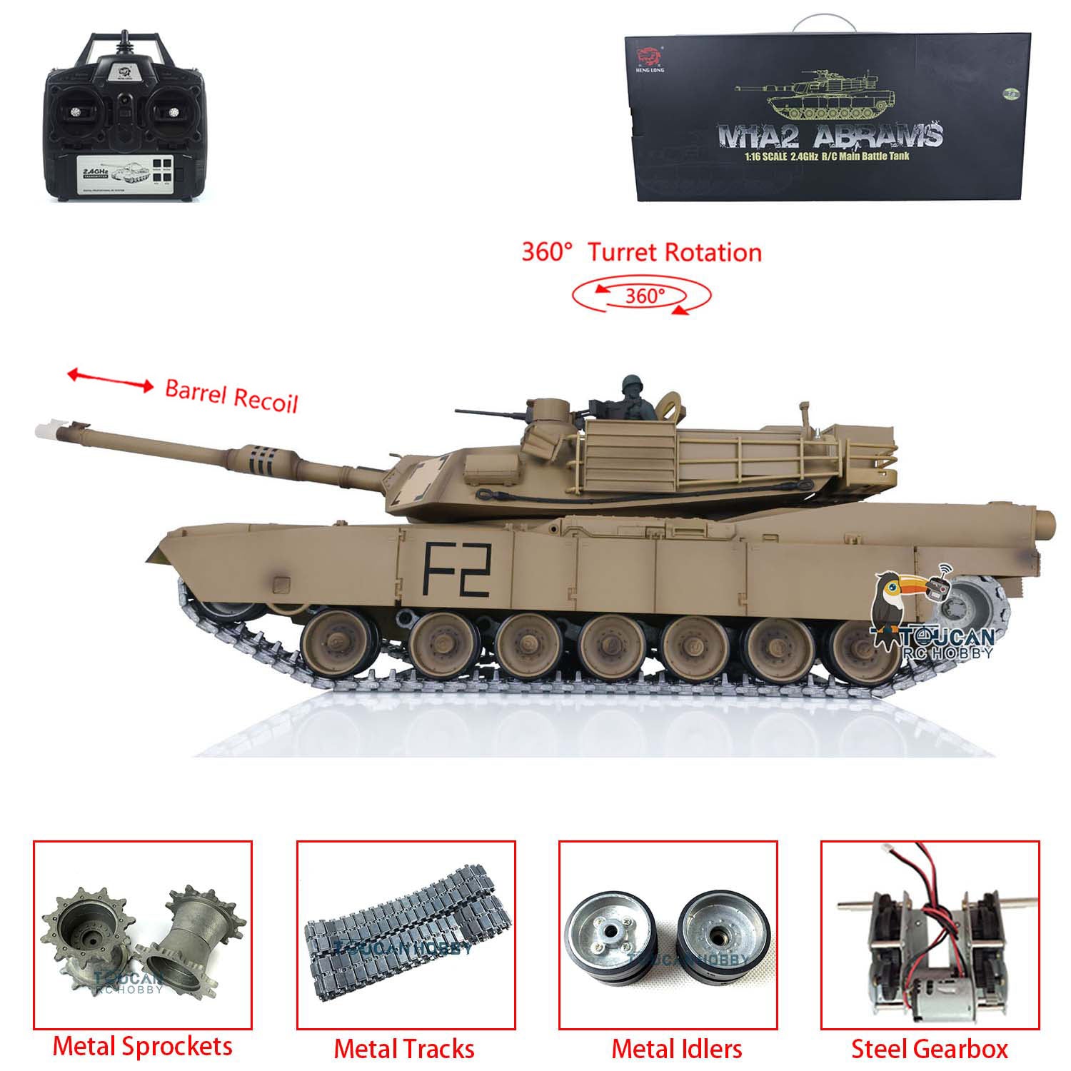 1/16 TK7.0 Henglong Abrams Remote Controlled Ready To Run Tank 