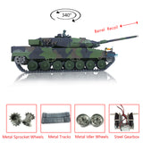 Henglong 1/16 Scale TK7.0 Metal German Leopard2A6 Ready To Run Remote Controlled Tank 3889 Barrel Recoil Tracks Sprockets Idlers