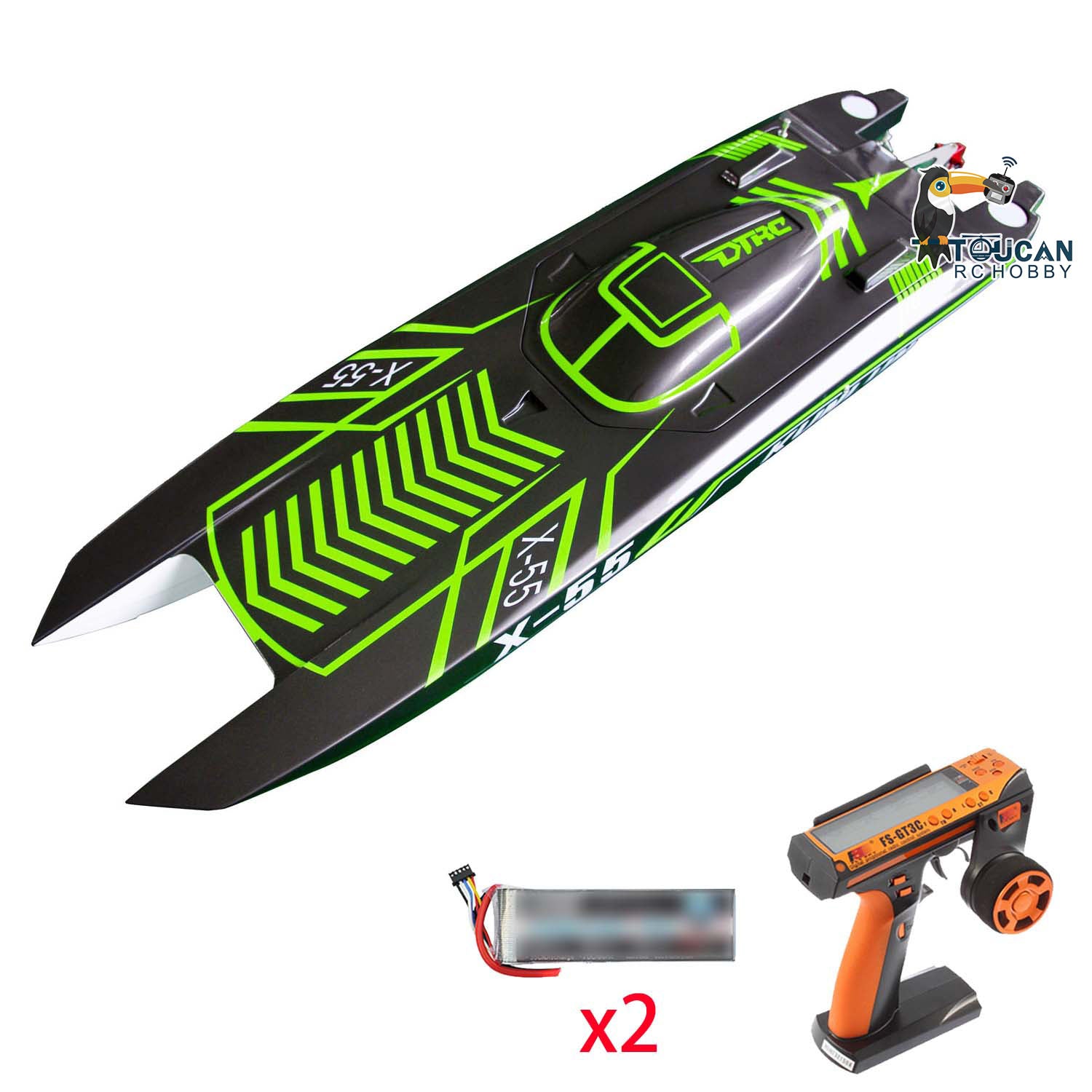 DTRC X55 Waterproof RC High speed Racing Boats 130km h Remote Control toucanhobby