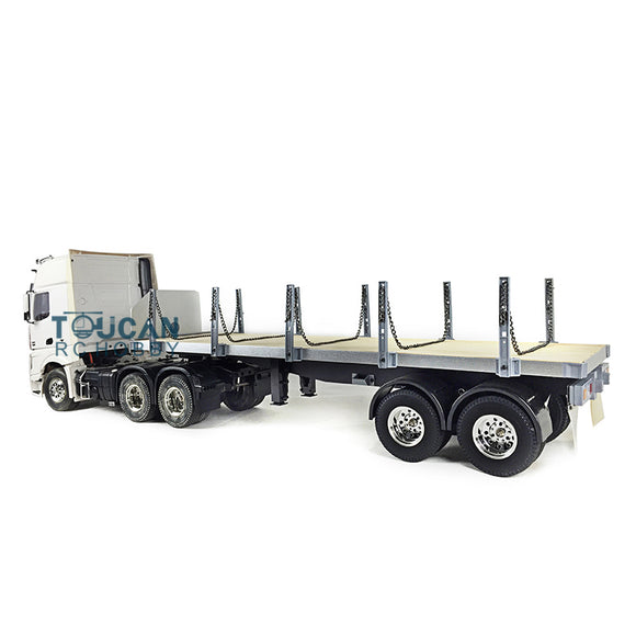 Toucanrc 1/14 DIY 6*4 RC Tractor Truck 2Axles Flatbed Trailer Car for Tamiya Remote Control Vehicles