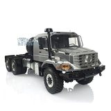 JDM 1/14 Metal 6*6 Off-road Unpainted Tractor Truck with Differential Axle Metal Chassis ARTR Motor Steering Remote Controller