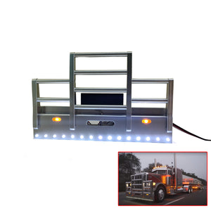 Degree 1/14 Scale Model Part Metal Front Bumper Led Light DIY for Tamiya 56344 56301 RC Tractor Truck Vehicles Models