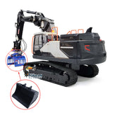 1/14 EC380 RC Hydraulic Excavator Metal Tracked 3 Arms Remote Control Digger Assembled W/ Leveling Bucket Loosener Transmitter