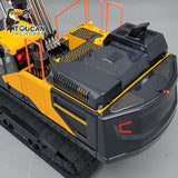 1/14 EC380 10CH Tracked RC Hydraulic Excavator 3 Arms Digger Assembled Model with Hydraulic Grab Blue Clamp Bucket Transmitter