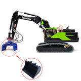 1/14 EC380 RC Excavator Hydraulic Tracked 3 Arms Remote Control Digger Model Assembled W/ Leveling Bucket Loosener Transmitter