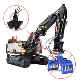 1/14 Tracked RC Hydraulic Excavator EC380 Metal 3 Arms Electric Diggers Painted Assembled Model W/ Hydraulic Grab Bucket Loosener