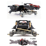 1/10 YIKONG 4WD YK4102 4*4 Blue Crawler Car RC Model ESC Motor Servo Light System RC Controller & Receiver W/O Battery