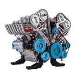 CN Stock Second-hand 99%New TECHING 500+Pcs V8 Engine Building Kit 8 Cylinder Metal Machinery Assembly Model