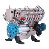 CN Stock Second-hand 99%New TECHING 500+Pcs V8 Engine Building Kit 8 Cylinder Metal Machinery Assembly Model