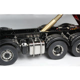 1/14 8x8 RC Hydraulic Dump Truck Metal Radio Control Tipper Car Sounds Lights PNP Painted Assembled Model ESC Servo