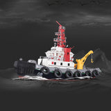 Heng Long 2.4G RC Boat Fire Fighting Remote Controlled Water Spray Ship Simulation Model Assembled and Painted 60x23x45CM