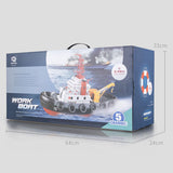 Heng Long 2.4G RC Boat Fire Fighting Remote Controlled Water Spray Ship Simulation Model Assembled and Painted 60x23x45CM