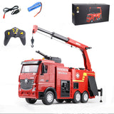 HUINA 1/18 1362 Remote Control Fire Fighting Truck 2.4G 9CH Sprinkler Car Toy Assembled and Painted Hobby Model Gift