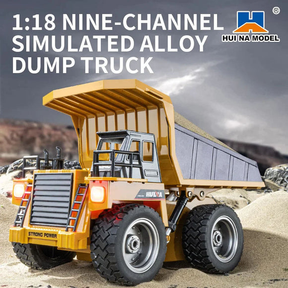 HUINA 1/18 1533 1:18 RC Dump Truck Remote Control Tipper Car 24G Vehicles Toys Assembled and Painted Hobby Model Gift