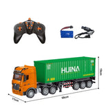 Huina 1317 1/18 RC Tractor Car Container Trailer Truck 9CH Remote Control Cars Assembled and Painted Hobby Model Gift