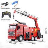 HUINA 1/18 1362 Remote Control Fire Fighting Truck 2.4G 9CH Sprinkler Car Toy Assembled and Painted Hobby Model Gift