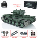 Henglong 1/16 Scale TK7.0 Upgraded Soviet KV-1 RTR RC BB IR Tank 3878 W/ 360 Turret Metal Tracks Sprockets Idlers Road Wheels