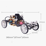 Aluminium Alloy TECHING Electric Simulated Single Cylinder Engine Car Model Decoration Parts Kit Assembled 340*167*143MM