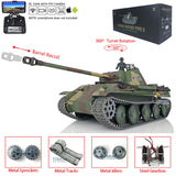 Henglong 1/16 TK7.0 Upgraded German Panther G FPV Ready To Run Remote Controlled Tank 3879 W/ 360 Turret Metal Tracks Idlers