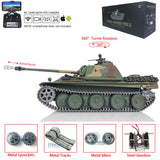 Henglong 1/16 TK7.0 Upgraded German Panther G FPV Ready To Run Remote Controlled Tank 3879 W/ 360 Turret Metal Tracks Idlers