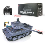 2.4GHz Henglong 1/16 TK7.0 Plastic Version German Tiger I RC Tank 3818 With Steel Gearbox Barrel Recoil Road Wheels Smoke Sound