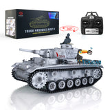 1/16 Scale TK7.0 Plastic Version Henglong Panzer III H FPV RTR RC Tank Model 3849 Gearbox 360 Turret Tracks Smoke Sound BB IR