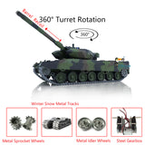 2.4Ghz Henglong 1/16 TK7.0 Leopard2A6 Remote Controlled Ready To Run Tank 3889 360 Barrel Recoil Metal Idlers Sprockets Tracks