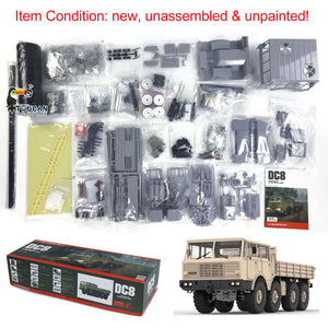 CROSSRC DC8 8X8 1/12 Electric Remote Control Off-road Military Truck Unassembled Unpainted with Crawler Car Motor Transmission