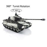 Henglong 1/16 Scale TK7.0 Plastic German King Tiger Ready To Run Remote Controlled Tank 3888A 360 Turret Tracks Sprockets Smoke