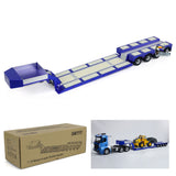 128CM 1/14 4 Axles RC Heavy Trailer DG-999 CNC Gooseneck Trailers for Tractor Truck Assembled and Painted WITH Light System