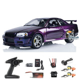 1/8 Capo RC Racing Car MidNight Purple Model for GTR R34 RTR Drift Vehicle High-end with Metal Brushless Light Control System