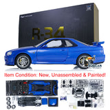 1/8 Capo Remote Controlled Racing Car Metal Electric High-Speed Drift Vehicles GTR R34 Model KIT Parts W/ 2Speed Transmission