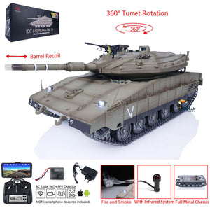 1/16 Heng Long IDF Merkava MK IV 3958 RC Battle Tank Wireless Controlled Panzer Armored Vehicle Full Metal Chassis FPV