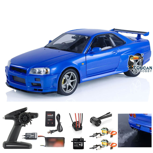 Capo 1/8 Metal 4x4 RC Racing Car Radio Controlled Drift Vehicle Model 4WD R34 RTR High-speed Light Sound R34