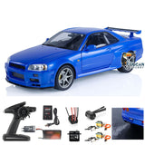 Capo 1/8 Metal 4x4 RC Racing Car Radio Controlled Drift Vehicle Model 4WD R34 RTR High-speed Light Sound GTR-R34