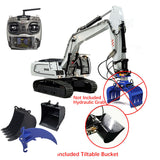 1/14 946 9CH Metal Remote Control Construction Vehicle Model RC Hydraulic Excavator Tiltable Bucket Ripper