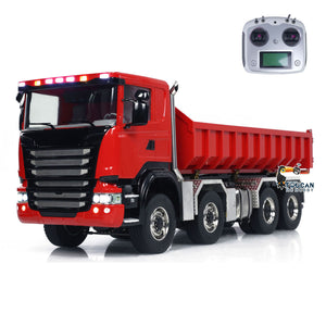 1/14 8x8 RC Hydraulic Full Dump Truck Roll-Off Dumper Trucks 3-speed Transmission Differential Lock Axles Motor Servo ESC