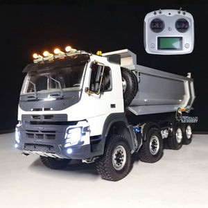 JDM 1/14 Metal RC Hydraulic Dumper 8x8 Dump Truck Remote Control Tipper 2Speed Gearbox Differential Axle JDM-65D