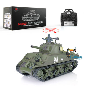 2.4G 1/16 Scale TK7.0 Henglong M4A3 Sherman Ready To Run Radio Controlled Tank 3898 360 Turret Plastic Tracks Sprockets Idlers