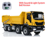 1/14 Hydraulic RC Tipper Truck Metal Flip-over Cover Remote Control 8x8 Dump Car Light Sound System