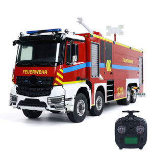 8x4 RC Fire Fighting Truck 1/14 Metal Chassis Radio Control Fire Car Light Sound 2-Speed Transmission Lighting and Sound System