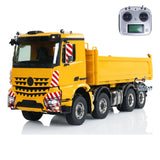 8x8 Hydraulic RC Dump Truck 1/14 Metal Remote Control Tipper Dumper Car Model With 3-speed Transmission Differential Lock Axles