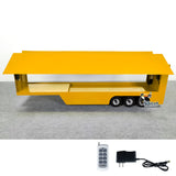 Metal 1/14 RC Mobile Stage Vehicles Remote Controlled Roadshow Trailer Truck for Performance Hobby Model Painted Assembled