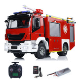 1/14 RC Fire Truck 4x2 Assembled Rescue Fire Vehicle 2-Speed Transmission Light Sound Painted Vehicle