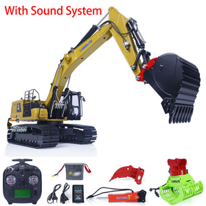 Kabolite 1/18 RC Hydraulic Excavator K961 100S RTR Remote Control Digger Sounds with Ripper Electric Breaker Hammer Claw