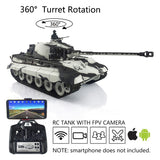 1/16 Scale TK7.0 Henglong Upgraded FPV German King Tiger RTR RC BB IR Tank 3888A 360 Turret Metal Tracks Sprockets Idlers Wheels