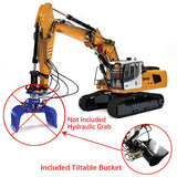 1/14 Electric Cars 946-3 10CH Metal Tracked Hydraulic RC Excavator Tiltable Bucket Ripper Pump Remote Control Construction Vehicle