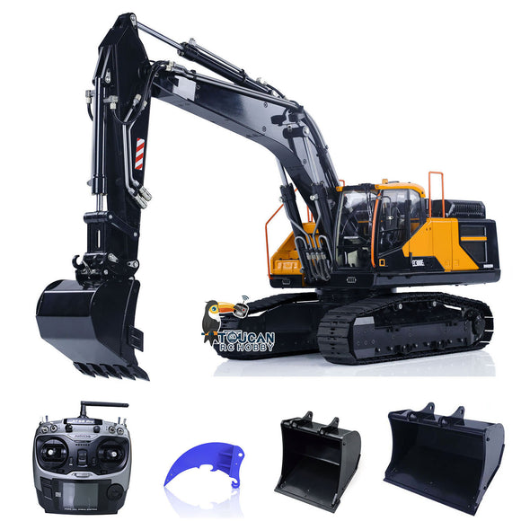 Metal RC Hydraulic Excavator 1:14 EC380 Tracked Electric Wireless Control Digger Assembled Model W/ Tiltable Bucket Metal Ripper
